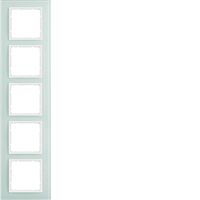 Rámeček 5-násobný, Berker B.7, sklo, bíl