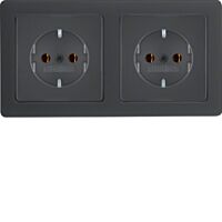 Zásuvka, SCHUKO, 16 A, 250 V ~, dvojnáso