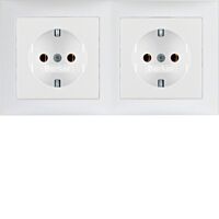 Zásuvka, SCHUKO, 16 A, 250 V ~, dvojnáso