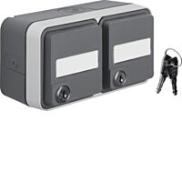 Dvojzásuvka SCHUKO s popisovým polem a u