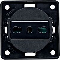 Zásuvka s ochr. kontaktem, IT, černá, ma