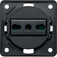 Zásuvka s ochr. kontaktem, IT, černá, ma