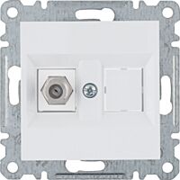 Zásuvka Lumina 1x F-konektor bílá lesk