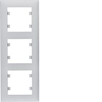 HAGER Rámeček LUMINA Intense WL5632 3násobný svislý IP20 stříbrná mat