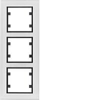 HAGER Rámeček LUMINA Passion WL9130 3násobný svislý IP20 bílá sklo