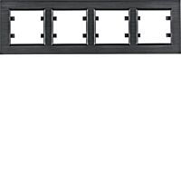 HAGER Rámaček LUMINA Passion WL9243 4násobný vodorovný IP20 hliník černá