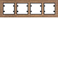 HAGER Rámeček LUMINA Passion WL9246 4násobný vodorovný IP20 dřevo černý dub