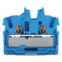 WAGO Svorka 2252-304 2vodičová průchozí Mini s ovládacím tlačítkem 2,5 mm², modrá
