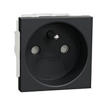 SCHNEIDER Zásuvka Unica 250V/16A 2P+E, clonky, šroubová, antracit
