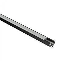 ECO LIGHT Profil LED R02 rohový hliníkový černý 2m + difuzor opál/mléčný + 4x koncovka