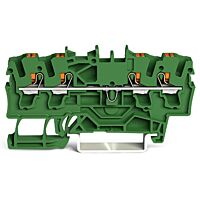 WAGO Svorka 2202-1401/000-001 4vodičová průchozí s ovládacím tlačítkem 2,5 mm², zelená