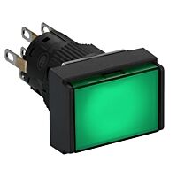 SCHNEIDER Rectangle green illuminated pushbutton Ø16-flush springreturn-24 VDCpolarised2CO