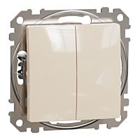 SCHNEIDER Sedna Design & Elements Přepínač dvojitý střídavý č.6+6 béžová