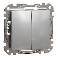 SCHNEIDER Sedna Design & Elements Přepínač dvojitý střídavý č.6+6 alu