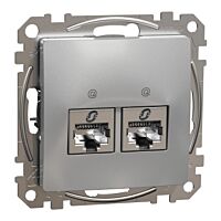 SCHNEIDER Sedna Design & Elements Datová zásuvka 2xRJ45 kat. 6A STP alu