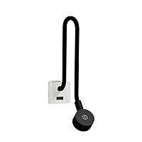 SCHNEIDER Unica - Lampička 2W + USB nabíječka typu A 2.1A, Bílá