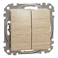 SCHNEIDER Sedna Design & Elements Přepínač střídavý ř.6+6, Bříza
