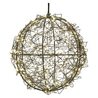 200LED BLACK METAL BALL IP44 FLASH WW