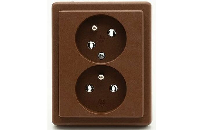 SEZ Dvojzásuvka s natočenou dutinou Z3123-P 250V/16A IP20 skořicová