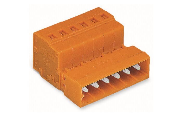 WAGO Konektor 231-636 1vodičový s pájecími piny CAGE CLAMP® 2,5 mm², oranžová