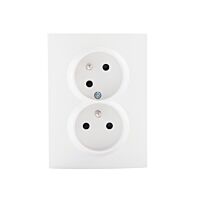 KANLUX Dvojzásuvka LOGI 02-1255-102 bílá natočené dutinky