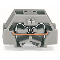 WAGO Svorka 260-331 4vodičová, bez tlačítka, s upevňovací přírubou, upevňovací otvor Ø3,2 mm, CAGE CLAMP®, 1,50 mm², šedá