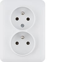 HAGER Dvojzásuvka LUMINA WL1270 16A kompletní bílá lesk