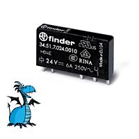 FINDER Relé 34.51.7.024.0010, 1P/6A, 24V DC