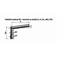 AMAKO Výložník SK 1/60 - 300 sadový lomený, žárový zinek