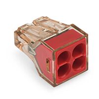 WAGO Svorka 773-604 instalační PUSH WIRE® pro plné vodiče 4 x 4 mm² červená/transparentní