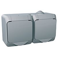 SCHNEIDER Dvojzásuvka CEDAR WDE000622 šedá IP44