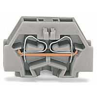 WAGO Svorka 260-301 2vodičová, bez tlačítka, s upevňovací přírubou, upevňovací otvor Ø3,2 mm, CAGE CLAMP®; 1,50 mm², šedá