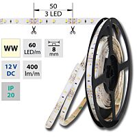MCLED Pásek LED SMD teplá bílá 4,8W/m 12V IP20 5m