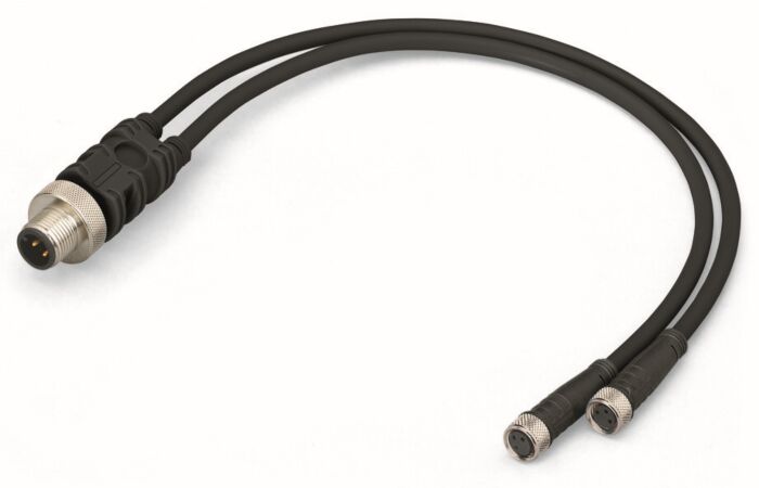 WAGO Kabel 756-5513/040-020 pro senzor / akční člen 2× zásuvka M8 přímá, zástrčka M12A přímá