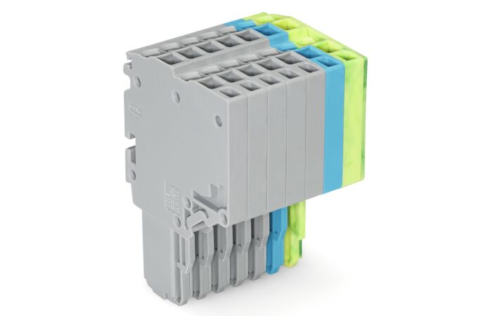 WAGO Svorka 2020-207/000-038 2vodičová pružinová Push-in CAGE CLAMP® 1,5 mm², šedá/modrá/zelenožlutá