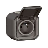 LEGRAND Zásuvka PLEXO 069791L 2P+T CL IP55 antracit, balení 9+1