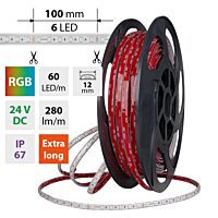 MCLED Pásek LED SMD5050 RGB, 60LED/m, 8W/m, DC 24V, 280lm/m, IP67, 12mm, délka 5m, 1ks=1m