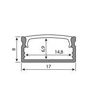 Přisazený hliníkový profil PH3 17x8mm be