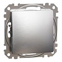 SCHNEIDER Sedna Design & Elements Tlačítko 1/0, Leštěný Hliník