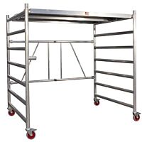 JUMBO Lešení skládací široké 1,80/3,80 m hliník šedá