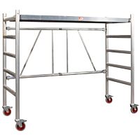 JUMBO Lešení skládací úzké 1,55/3,55 m hliník šedá