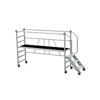 JUMBO Lešení skládací se schody 1/3 m hliník šedá