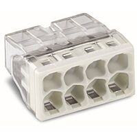 WAGO Svorka 2273-208 instalační PUSH WIRE® krabicová pro plné vodiče, 8 x 2,5 mm², sv.šedá/transparentní