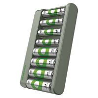 GP Nabíječka Eco E821, USB,+4×AA 2100 mAh +4×AAA 850 mAh