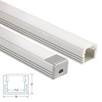 Prisazeny hlinikovy profil 16x13 mm, mle