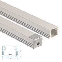 Prisazeny hlinikovy profil 16x13 mm, mat