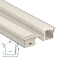 MCLED Profil AL 23x15mm, VT vestavný, mléčný difuzor, komplet, 1m
