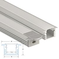 MCLED Profil AL 2213mm, VL vestavný, matný difuzor, komplet, 2m