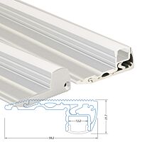 MCLED Profil AL 59x22mm, BL nášlapný, mléčný difuzor, komplet, 2m stříbrná