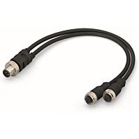 WAGO Kabel 756-5516/040-020 pro senzor / akční člen 2× zásuvka M12 přímá, zástrčka M12A přímá